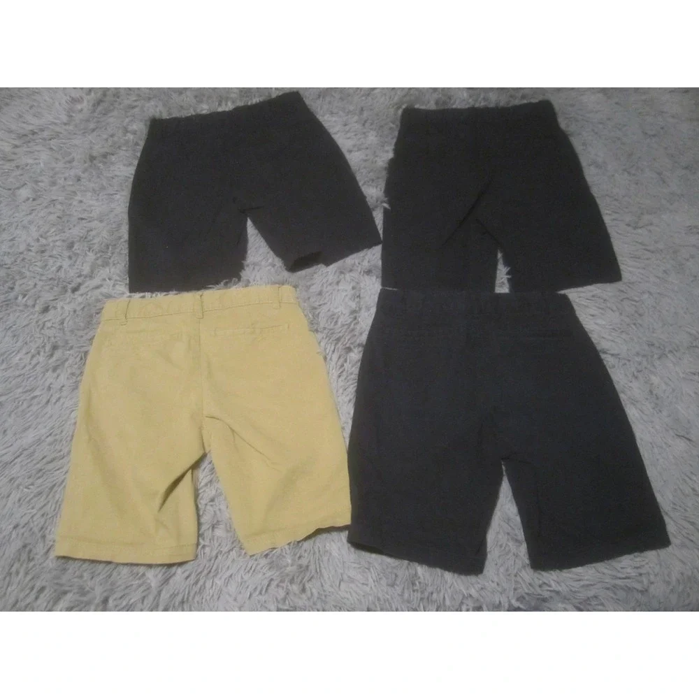 PLACE Shorts Boys 8 Blue Tan w/Pockets Cotton Chino Lot of 4